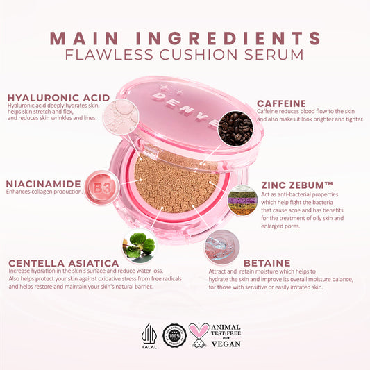Flawless Cushion Foundation with 6 Serum